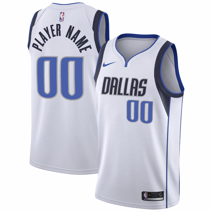 Canotta Dallas Mavericks 2020/21 Personalizzata - Association Edition - Bianco