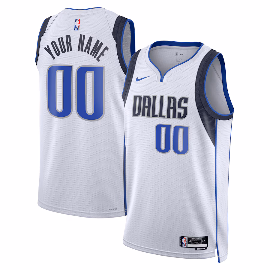Canotta Personalizzata Dallas Mavericks Association Edition - Bianco