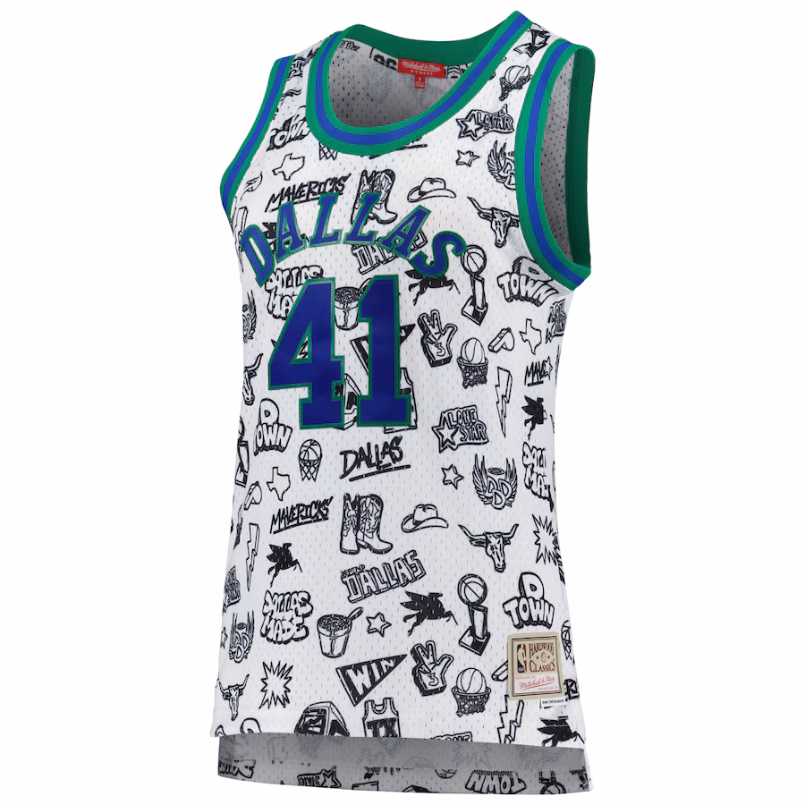 Dirk Nowitzki, Dallas Mavericks, 1998, Estilo para Mujeres, Blanco