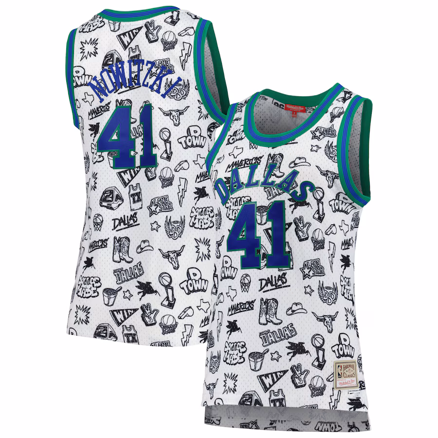 Dirk Nowitzki, Dallas Mavericks, 1998, Estilo para Mujeres, Blanco