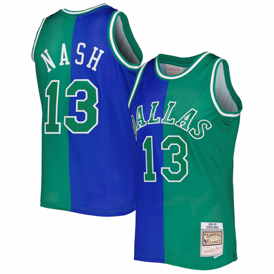 Steve Nash, Dallas Mavericks, 1998/99, Azul/Verde