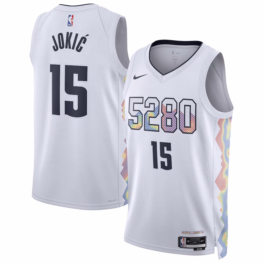 Nikola Jokic, Denver Nuggets, City-Edition 2024/25, Weiß