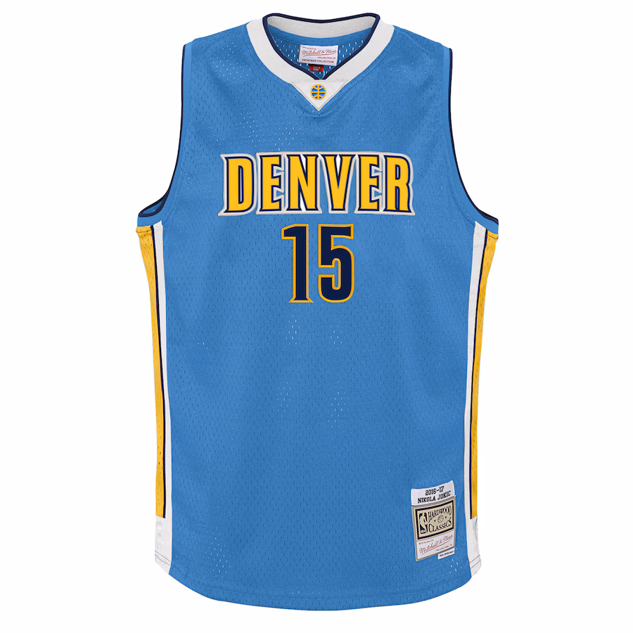 Nikola Jokic, Denver Nuggets, Hardwood Classics Swingman 2016/17, Hellblau