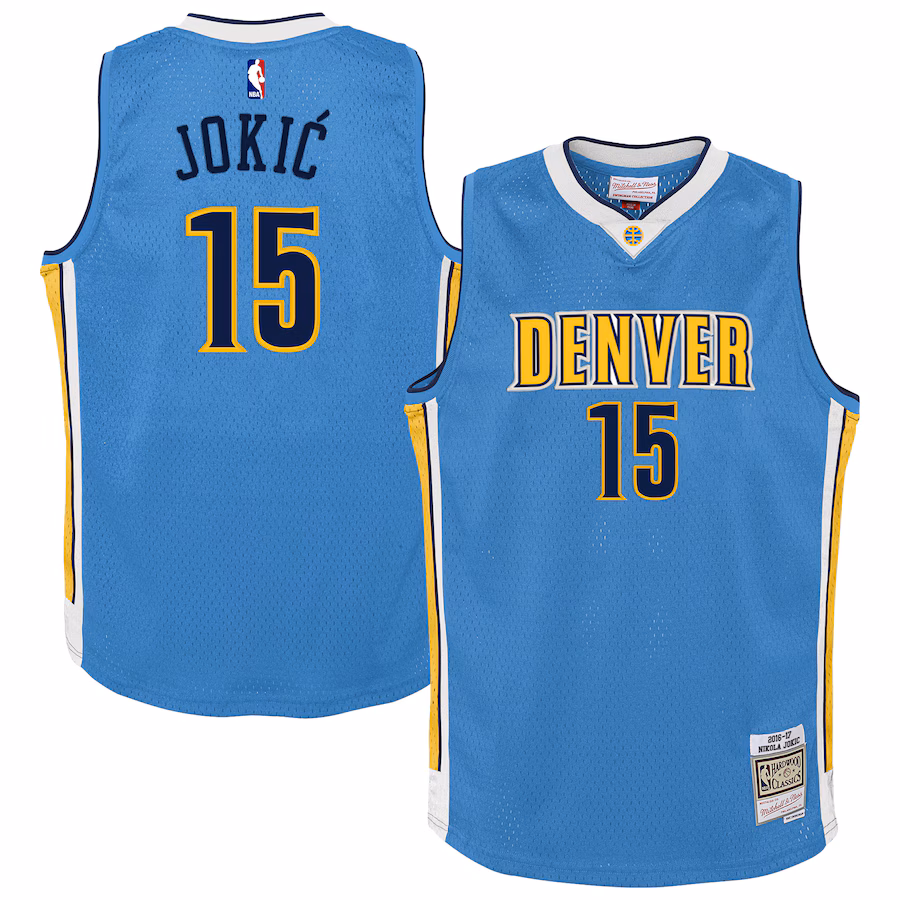 Nikola Jokic, Denver Nuggets, Hardwood Classics Swingman 2016/17, Hellblau