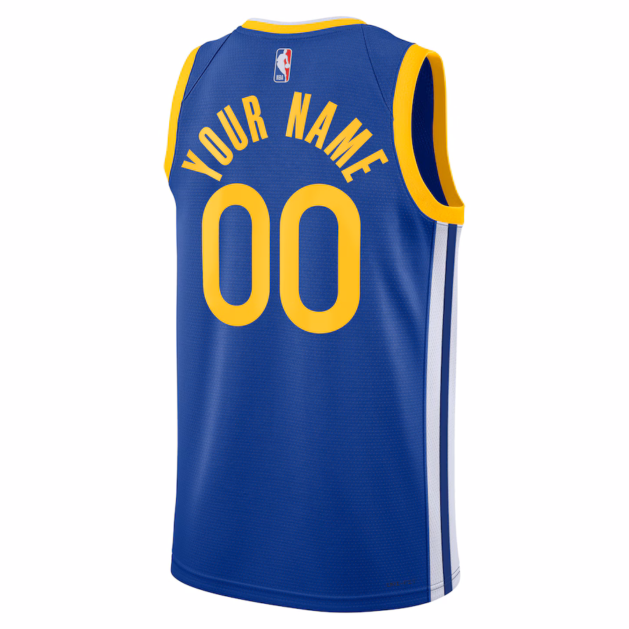 Golden State Warriors, Jersey personalizado unisexe edición real, Edición Icon, Azul