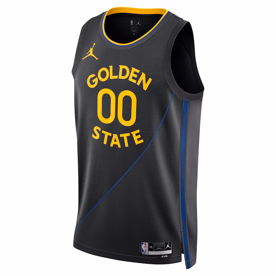 Golden State Warriors, Maglia personalizzata unisex  2024/25, Edizione dichiarazione, Nero