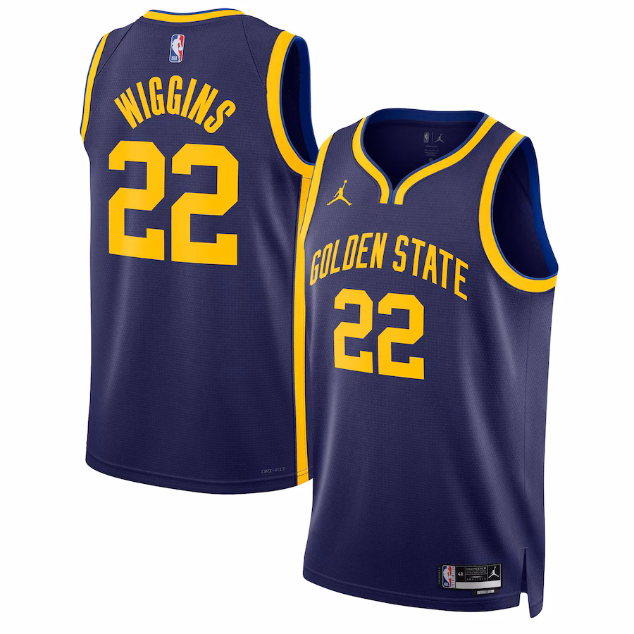 Andrew Wiggins, Golden State Warriors, Unisexe de la marque Jordan, Édition déclaration, Bleu marine