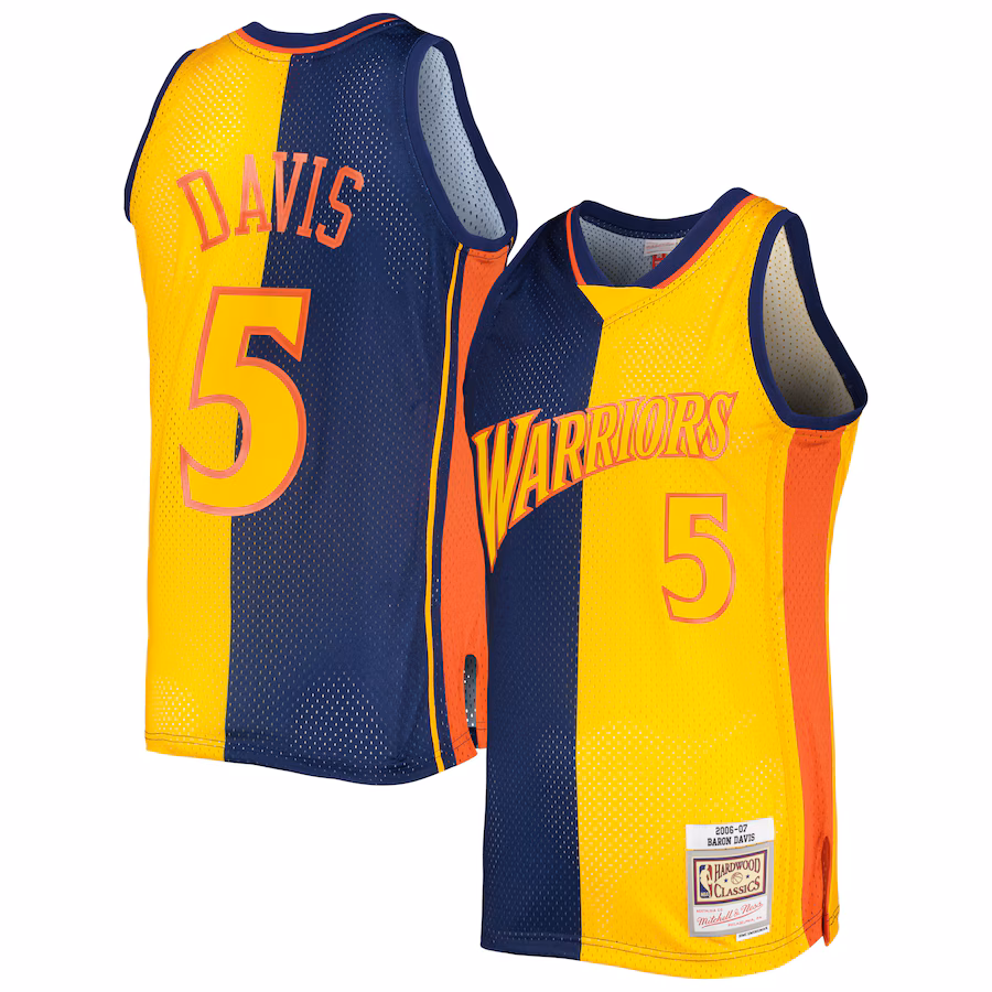 Baron Davis, Golden State Warriors, 2006/07, Marineblau/Gold