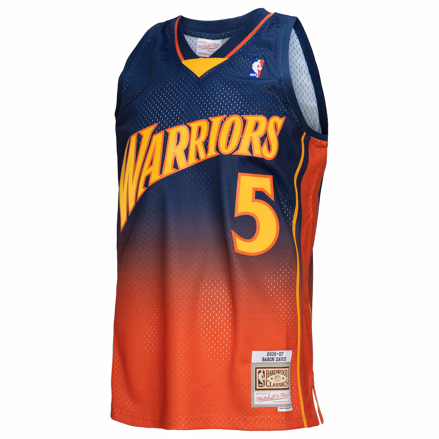 Baron Davis, Golden State Warriors, 2006/07 Klassisch, Marineblau/Orange