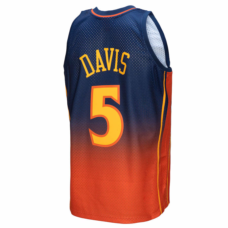 Baron Davis, Golden State Warriors, 2006/07 Klassisch, Marineblau/Orange