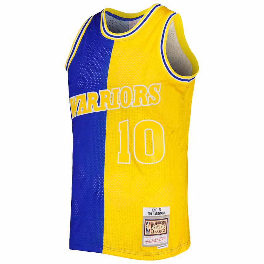 Tim Hardaway Golden State Warriors 1990/91 Königsblau Gold Trikot