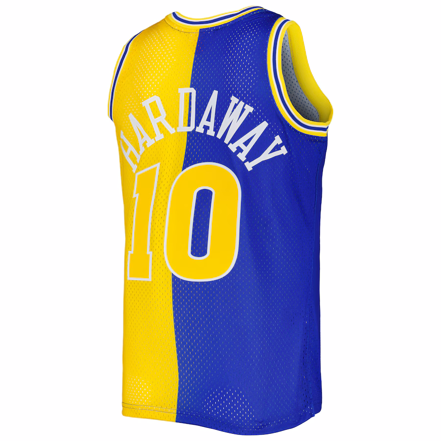 Tim Hardaway Golden State Warriors 1990/91 Königsblau Gold Trikot