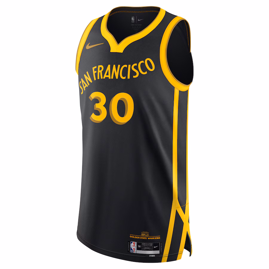 Stephen Curry, Golden State Warriors, City Edition, Schwarz