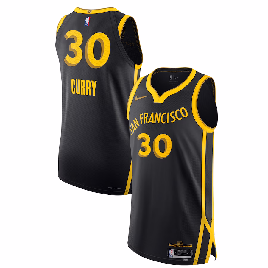 Stephen Curry, Golden State Warriors, City Edition, Schwarz