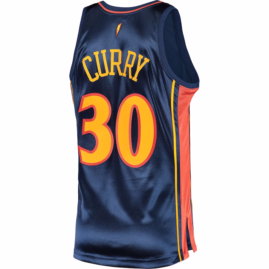 Stephen Curry, Golden State Warriors, 2009/10 Klassisches Harthölzernes Trikot, Navyblau