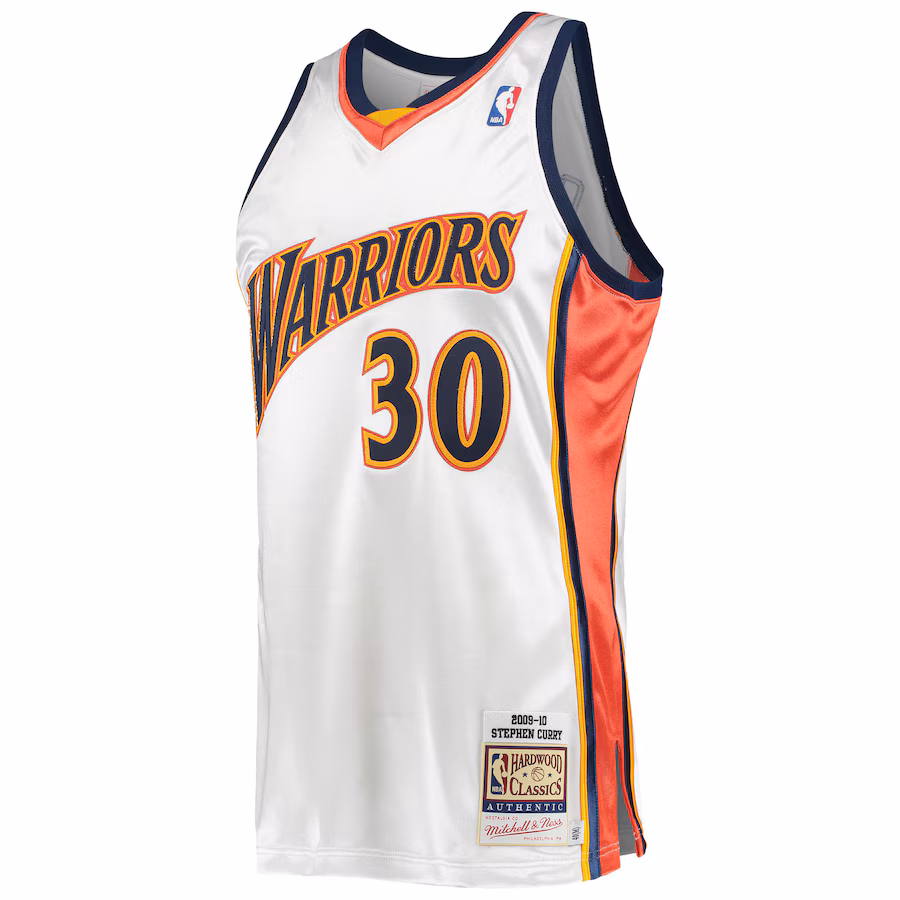 Stephen Curry, Golden State Warriors, 2009/10 Hardwood Classics Jersey, Weiß