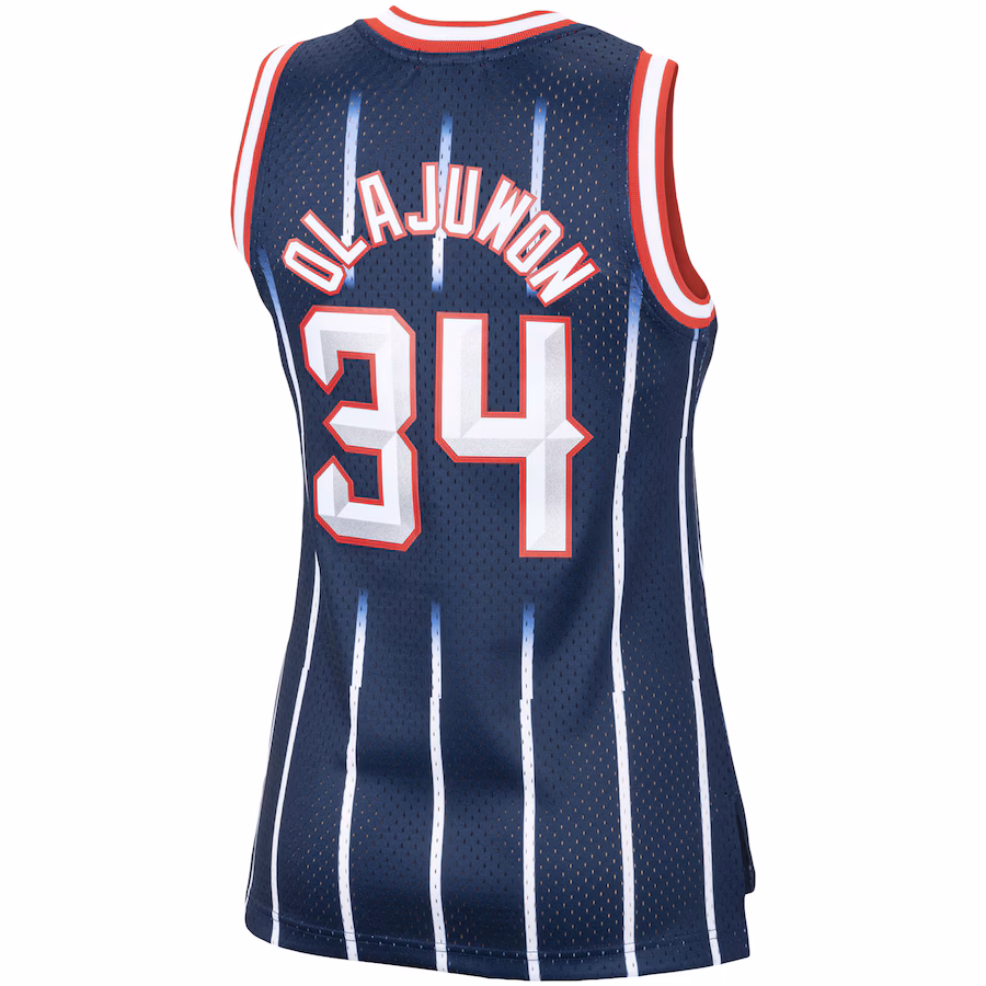 Hakeem Olajuwon, Houston Rockets, Maillot Swingman Classic Hardwood pour femmes, Bleu marine