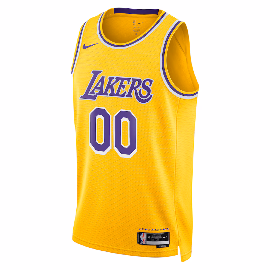 Jersey personalizado unisex de los Los Angeles Lakers, Edición Icon, Oro