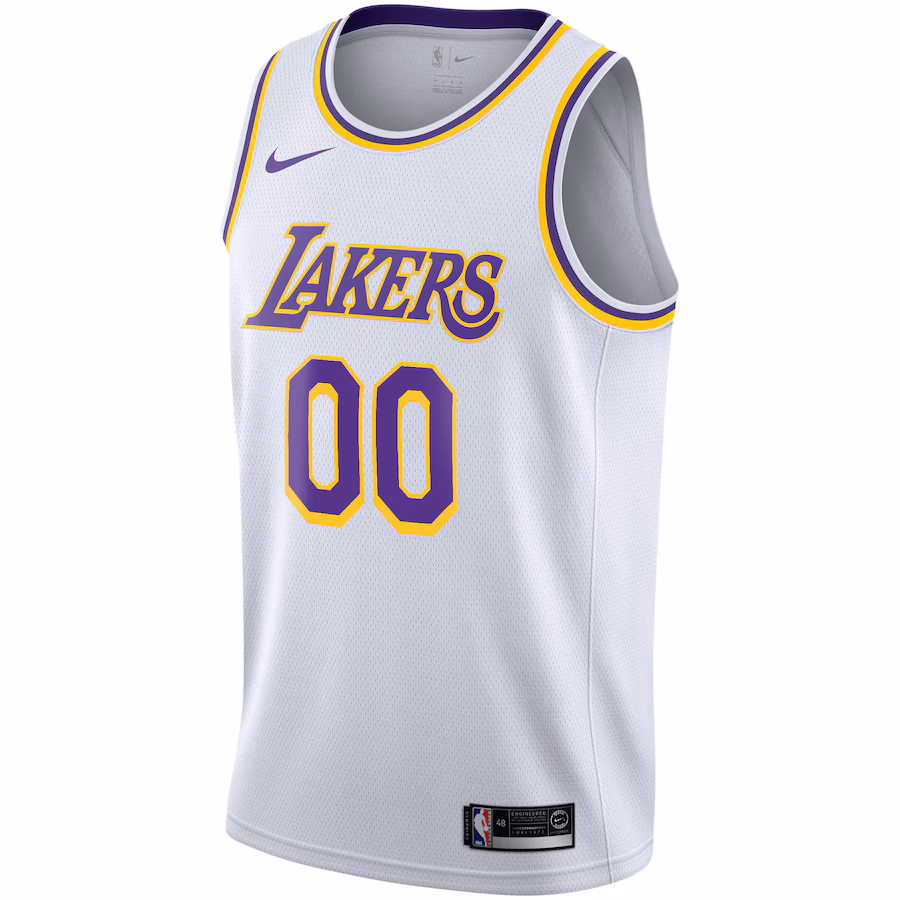 Los Angeles Lakers 2020/21 maßgeschneidertes Jersey, Association Edition, Weiß
