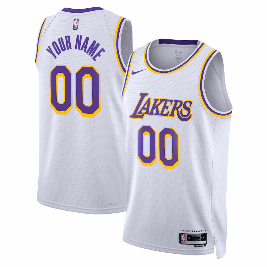 Los Angeles Lakers Personalisiertes Weißes Association Edition Jersey