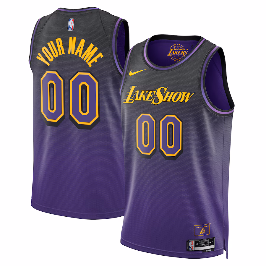 Los Angeles Lakers, Unisex, Maglia personalizzata 2024/25, Edizione Città, Viola