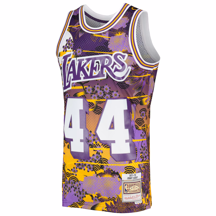 Jerry West, Los Angeles Lakers, Jersey de la Edición Fan de la Fiesta del Año Nuevo Lunar Clásico 1971/72, Morado