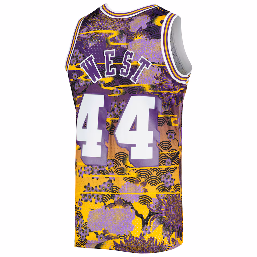 Jerry West, Los Angeles Lakers, Jersey de la Edición Fan de la Fiesta del Año Nuevo Lunar Clásico 1971/72, Morado