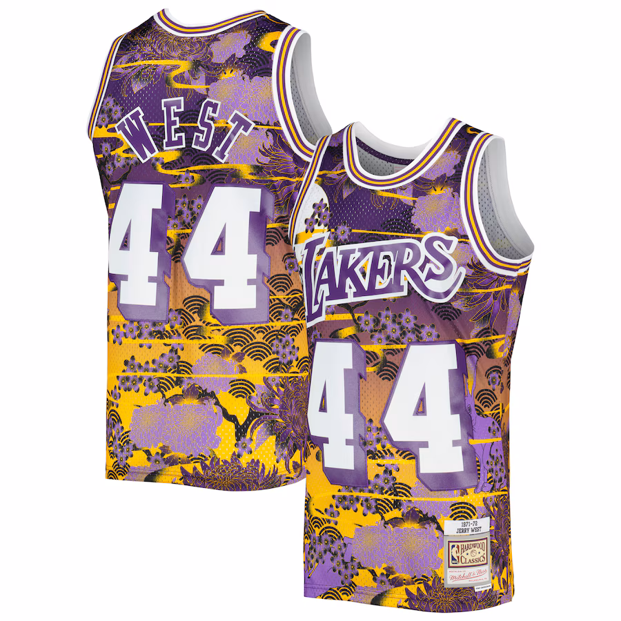 Jerry West, Los Angeles Lakers, Jersey de la Edición Fan de la Fiesta del Año Nuevo Lunar Clásico 1971/72, Morado