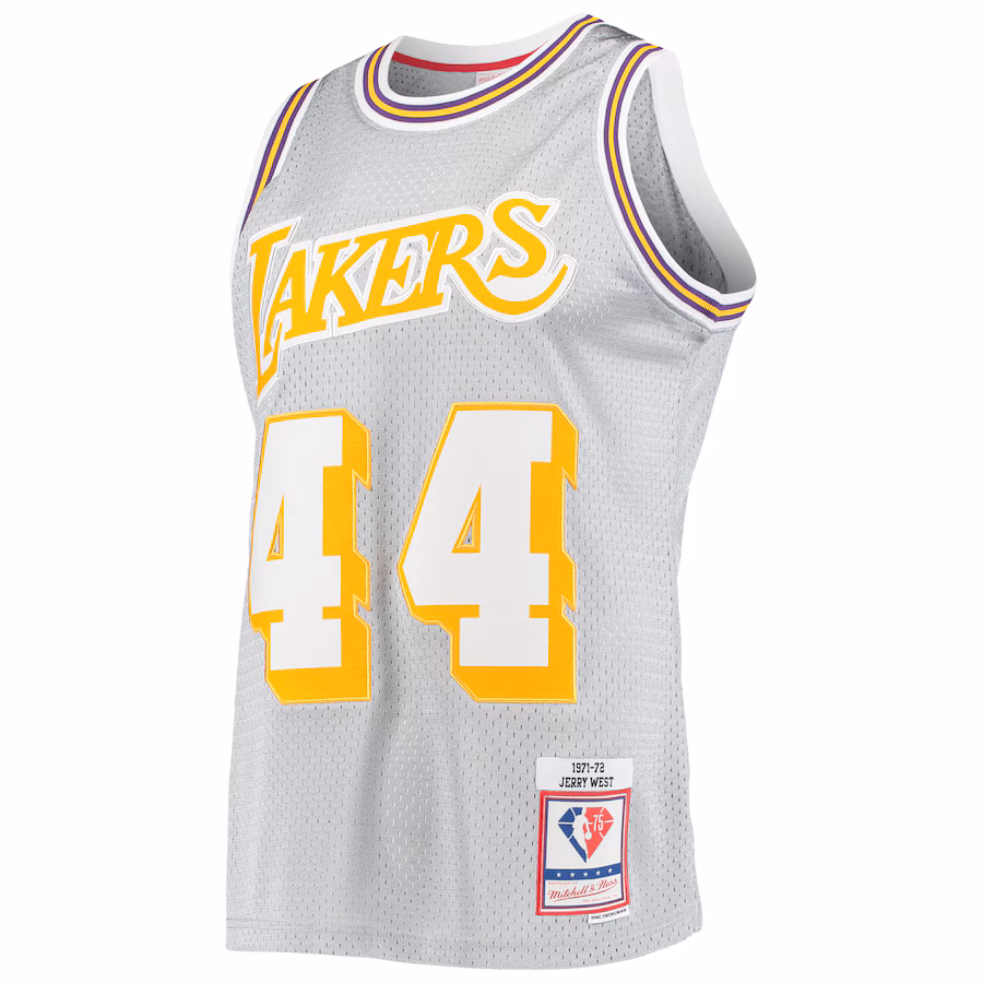 Jerry West, Los Angeles Lakers, 75th Anniversary 1971/72 Classic Wood Grain, Silver