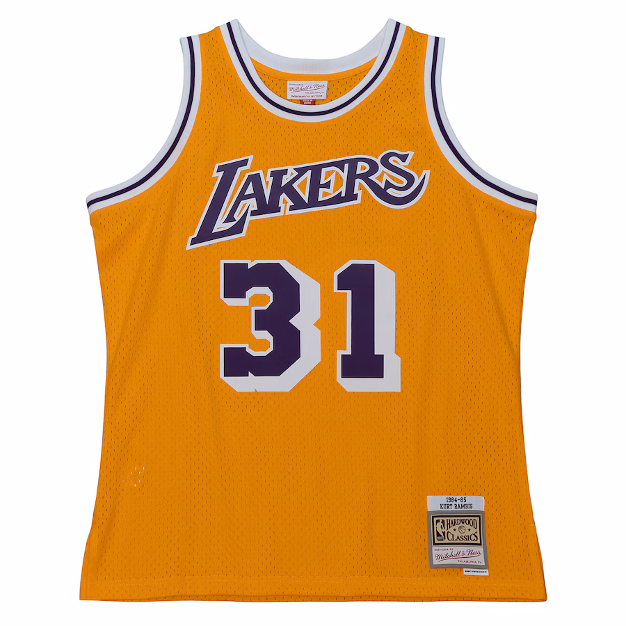 Kurt Rambis, Los Angeles Lakers, Jersey de la Edición Fan de la Temporada 1984/85, Oro