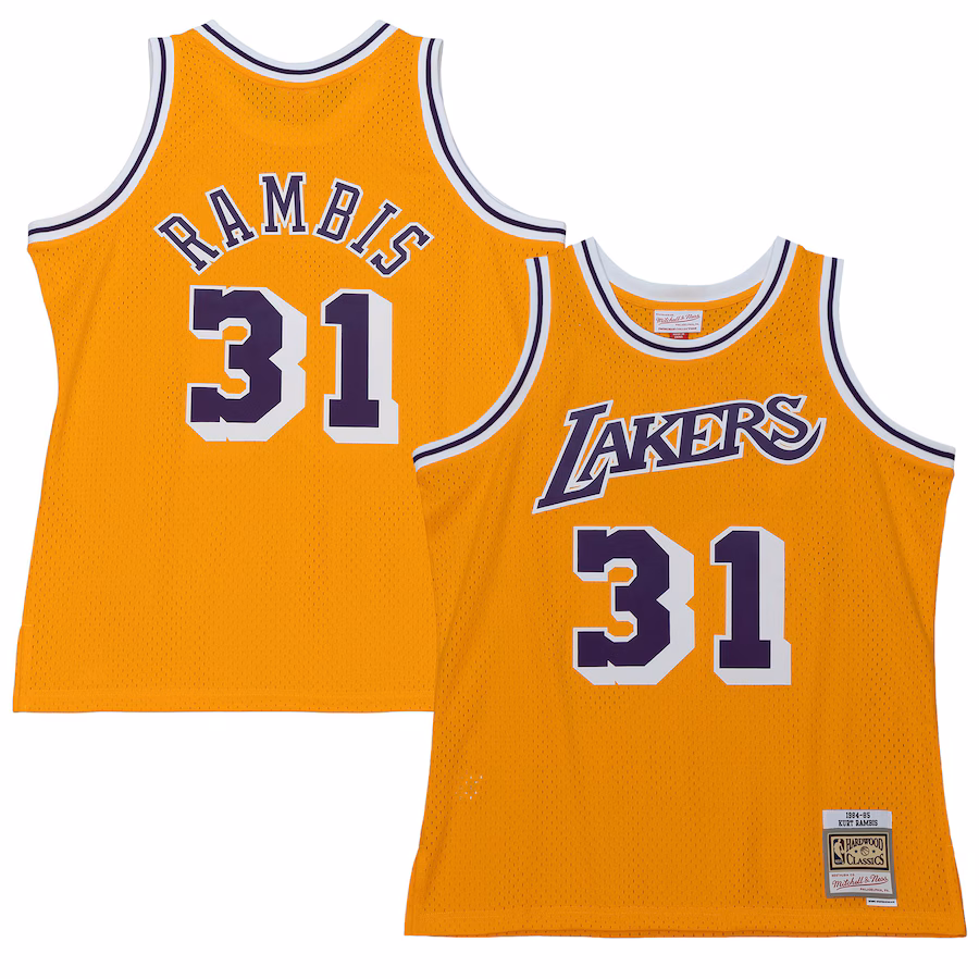 Kurt Rambis, Los Angeles Lakers, Jersey de la Edición Fan de la Temporada 1984/85, Oro