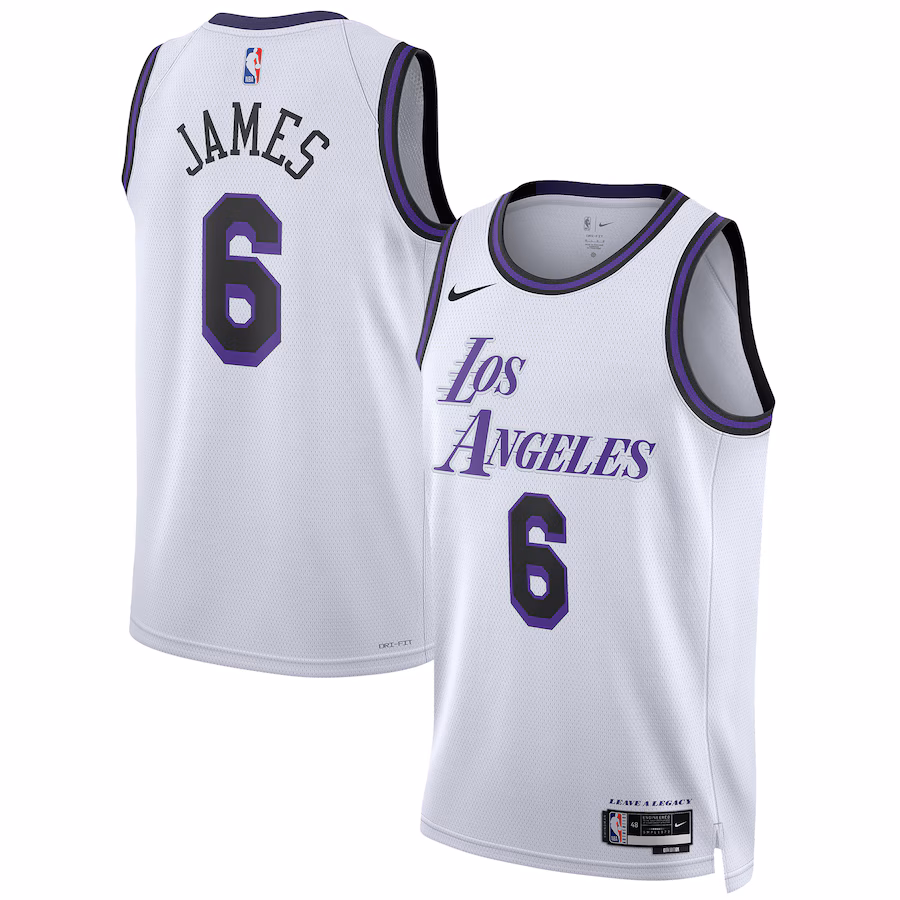LeBron James, Los Angeles Lakers, Unisex, Stagione 2022/23, Edizione Città, Bianca