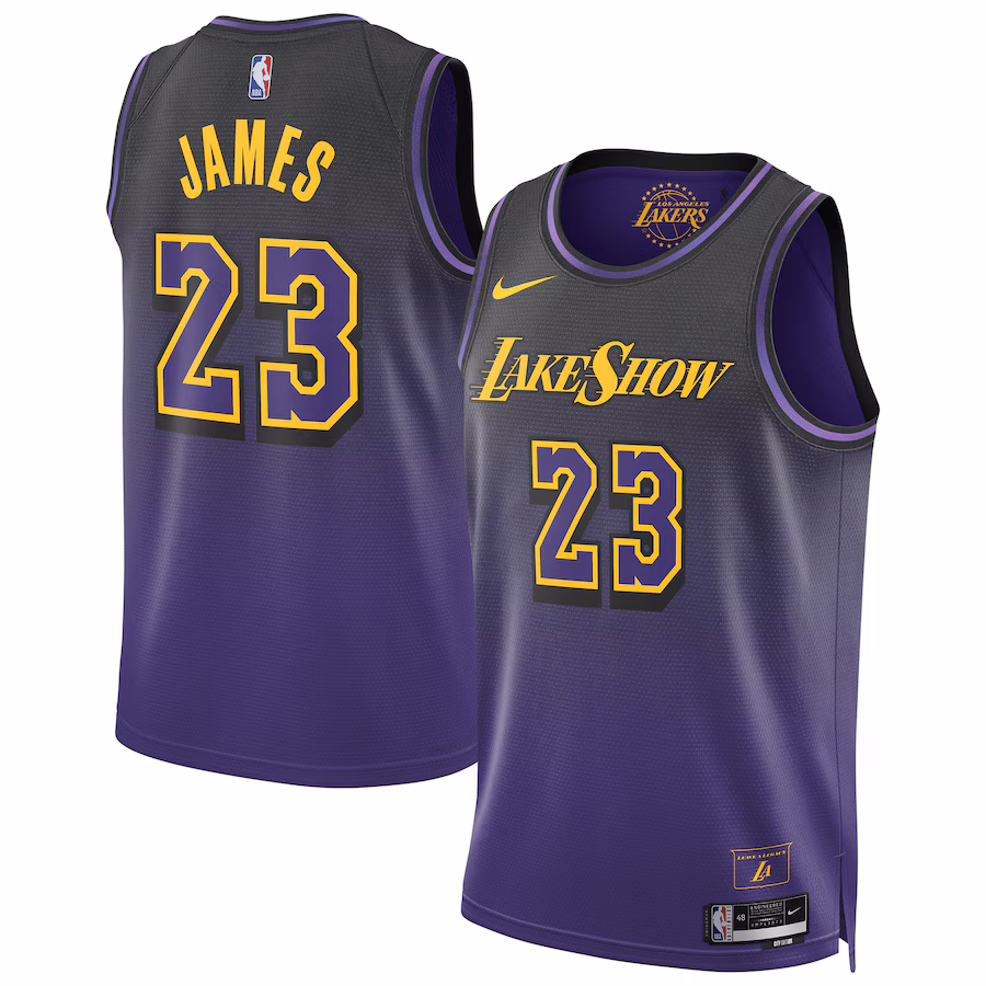 LeBron James, Los Angeles Lakers, Unisex, Stagione 2024/25, Edizione Città, Viola