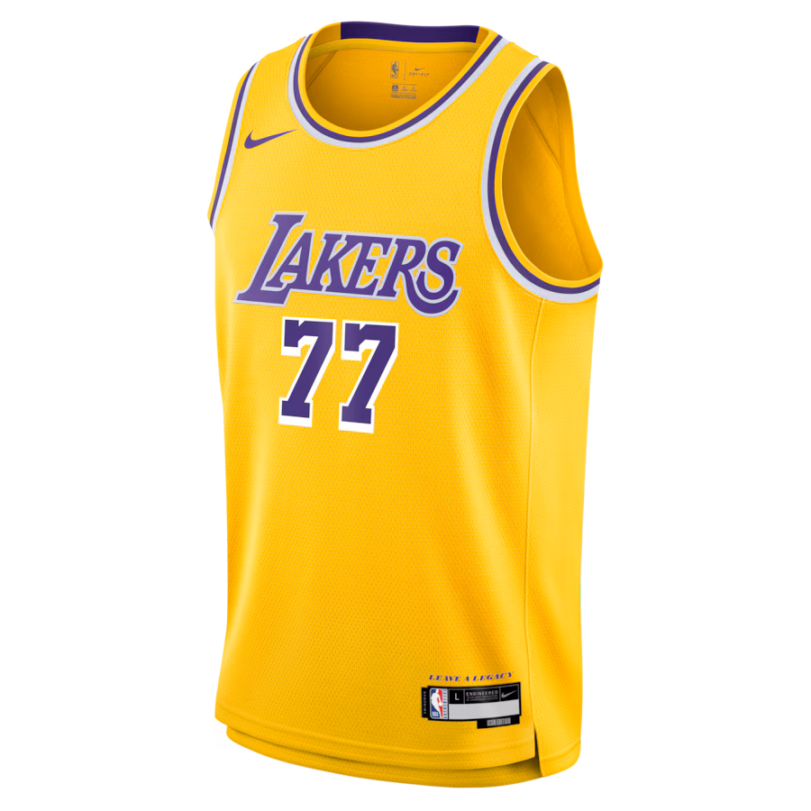 Luka Doncic, Los Angeles Lakers, Jersey Unisex, Edición Icónica, Oro