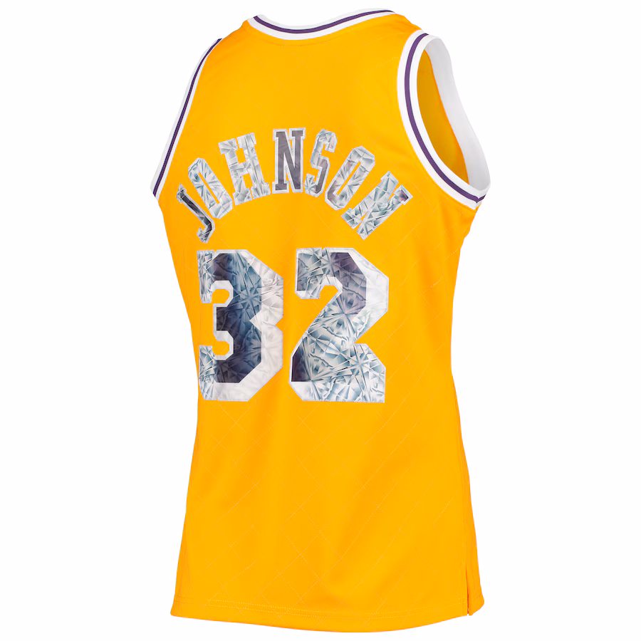 Camiseta Magic Johnson Lakers Mitchell & Ness 75 Aniversario Diamond Edition 84/85