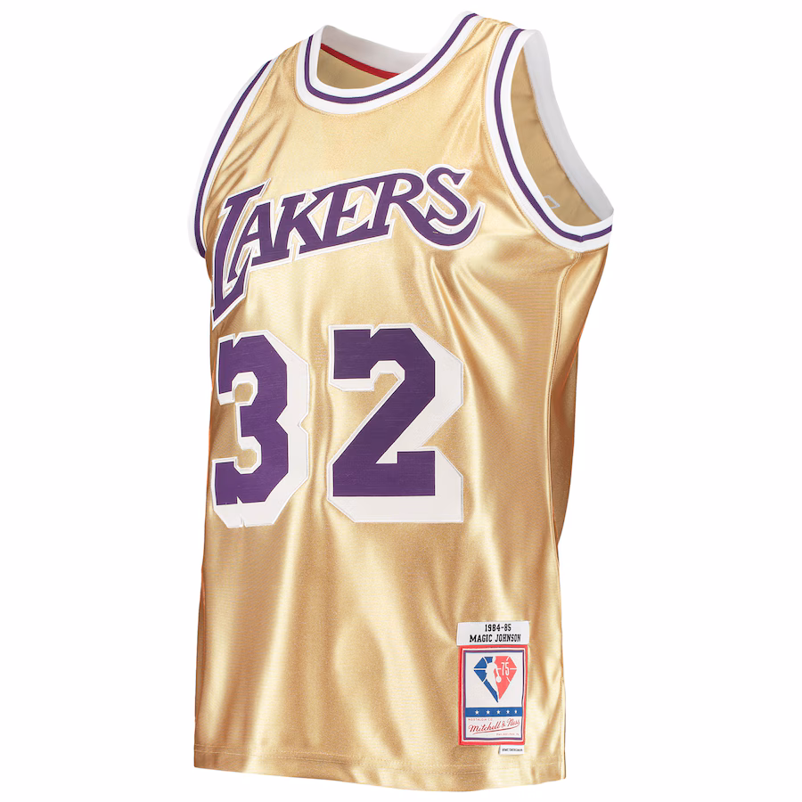 Magic Johnson, Los Angeles Lakers, 75. Jahrestag, 1984/85 Classics Jersey, Gold