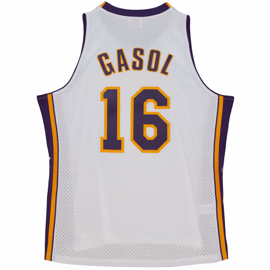 Pau Gasol, Los Angeles Lakers, Unisex Hall of Fame Klasse 2023 Retro, Weiß