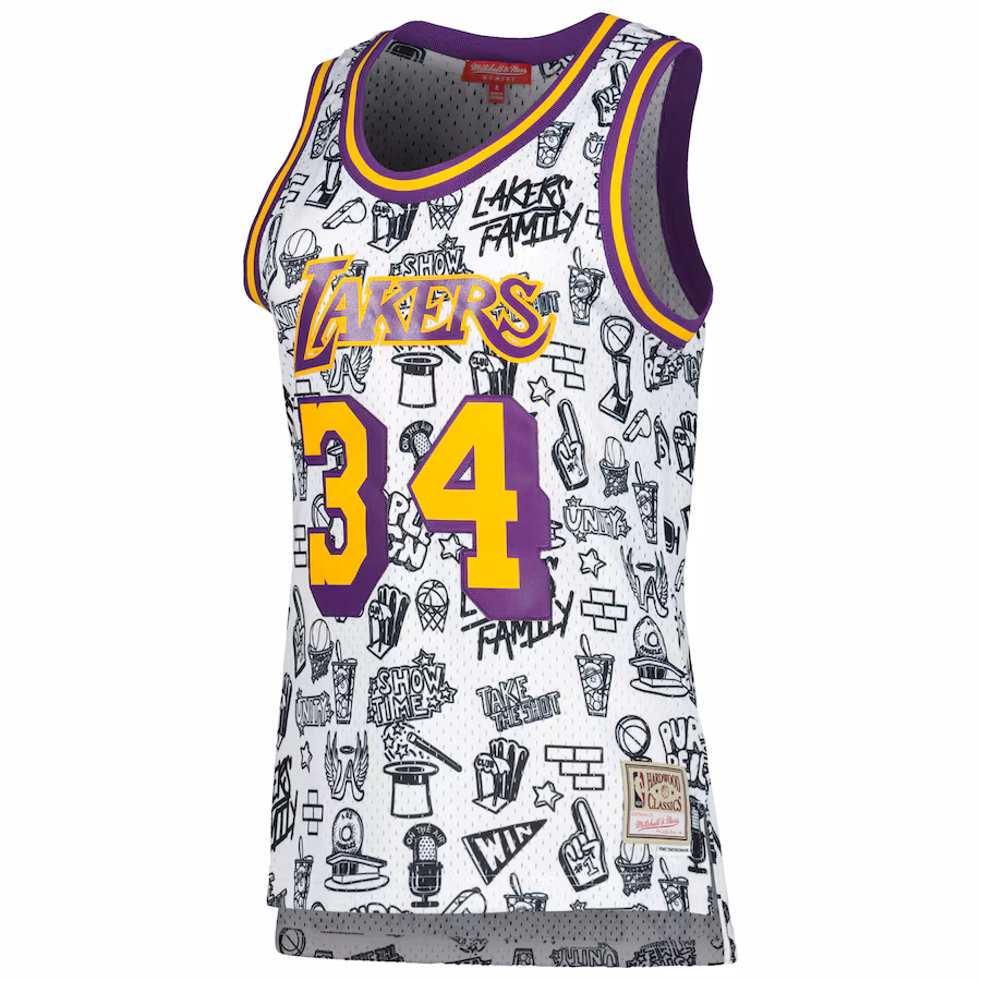 Shaquille O'Neal, Los Angeles Lakers, 1996 Femme, Blanc