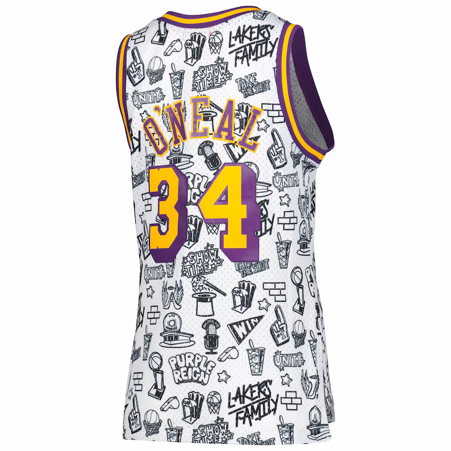 Shaquille O'Neal, Los Angeles Lakers, 1996 Femme, Blanc