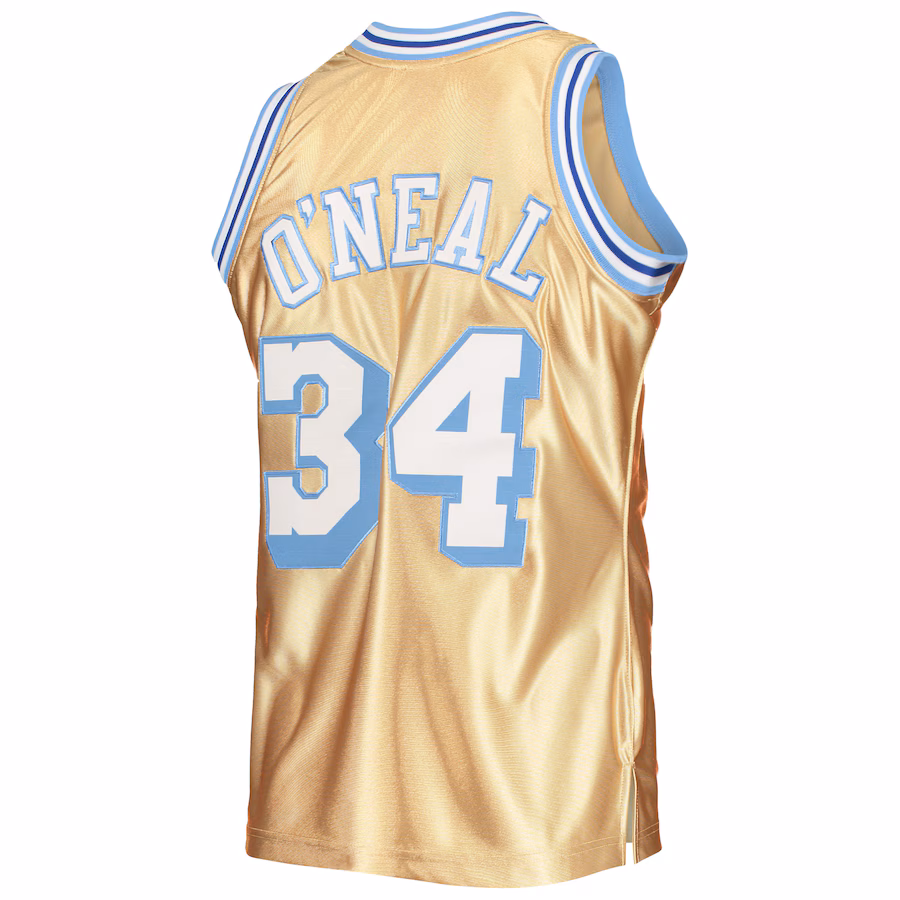 Shaquille O'Neal, Los Angeles Lakers, 75 Aniversario 1996/97 Jersey Clásico Vintage, Oro