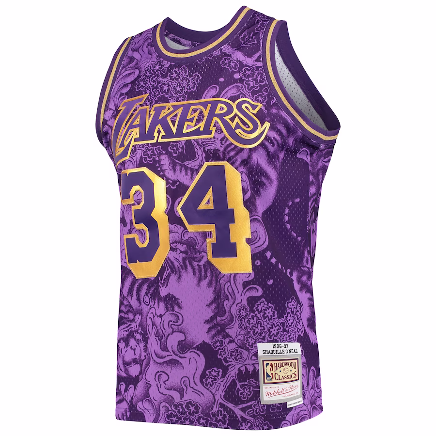 Shaquille O'Neal, Los Angeles Lakers, 1996/97 Jersey de Fan del Año Nuevo Lunar, Púrpura