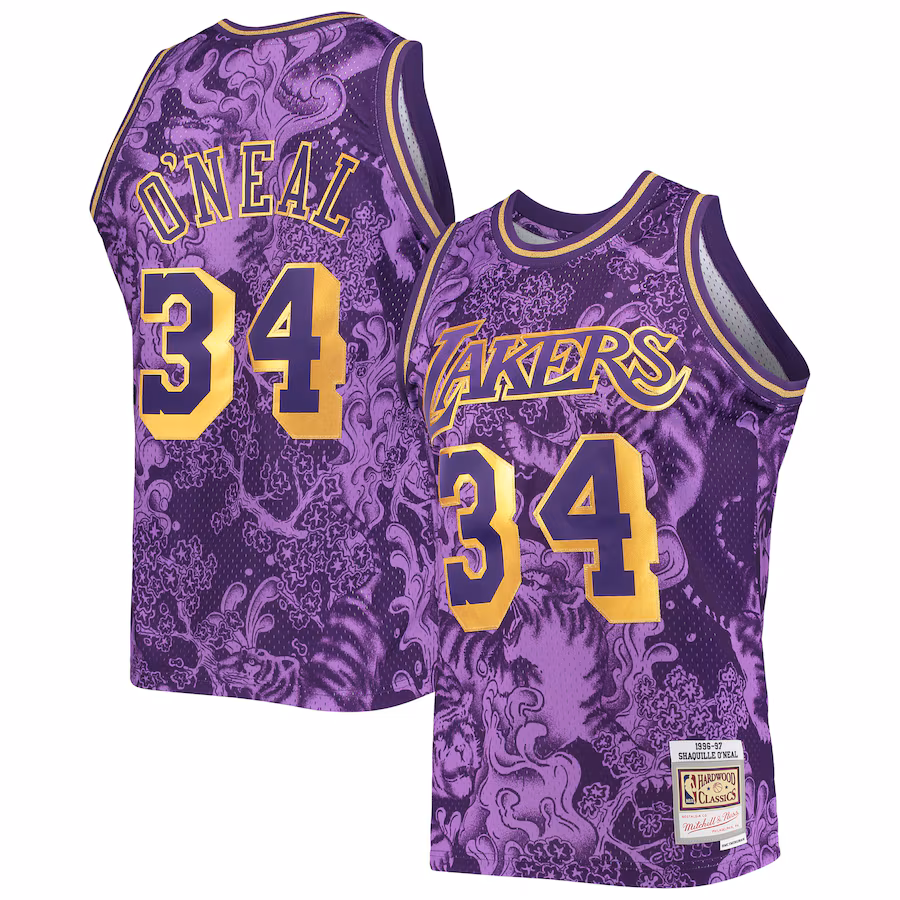 Shaquille O'Neal, Los Angeles Lakers, 1996/97 Lunar New Year Fan Jersey, Purple