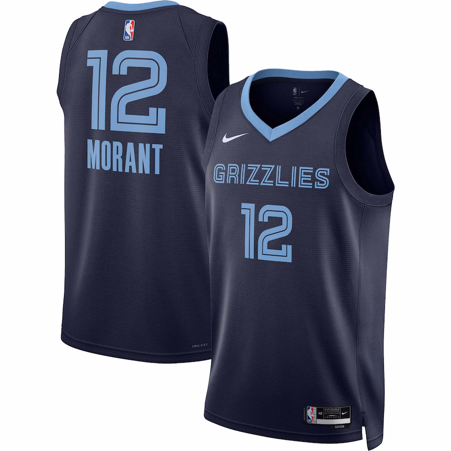 Ja Morant, Memphis Grizzlies, Edizione Icona, Blu marinaio