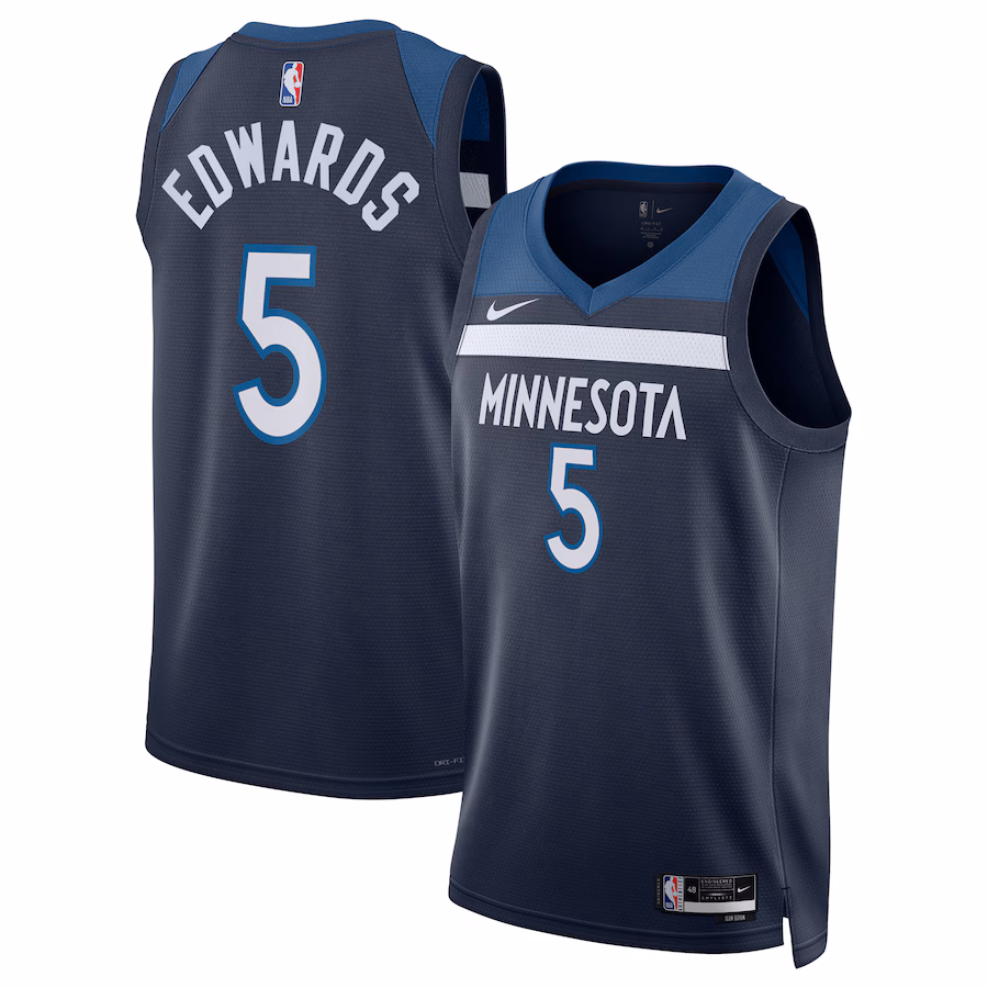 Anthony Edwards Minnesota Timberwolves Edición de Icono Azul Marino