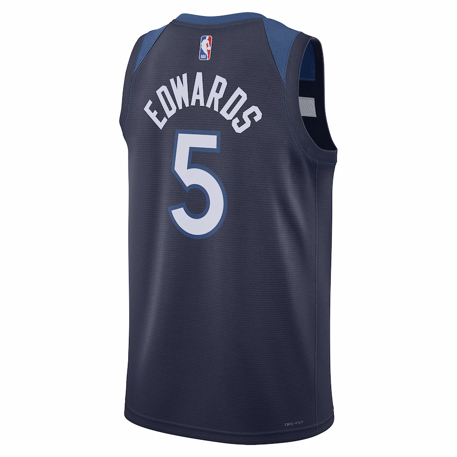 Anthony Edwards Édition Icône Bleu Marine des Minnesota Timberwolves