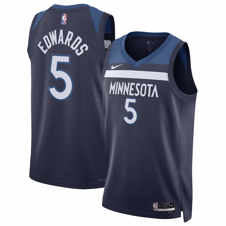 Anthony Edwards Édition Icône Bleu Marine des Minnesota Timberwolves