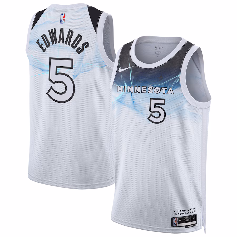 Anthony Edwards Minnesota Timberwolves Édition City 2024/25 Blanc