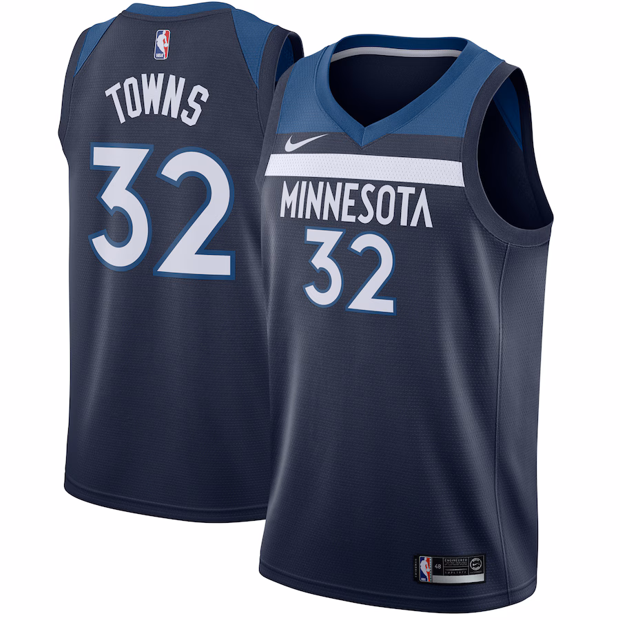 Karl Anthony Towns, Minnesota Timberwolves, Edición Icon, Azul Marino
