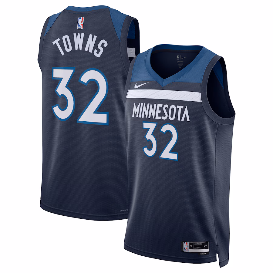 Karl Anthony Towns Minnesota Timberwolves, Edición Icon, Azul Marino