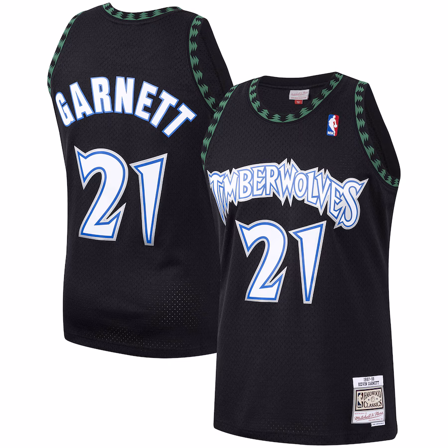 Jersey negro de Kevin Garnett de los Minnesota Timberwolves